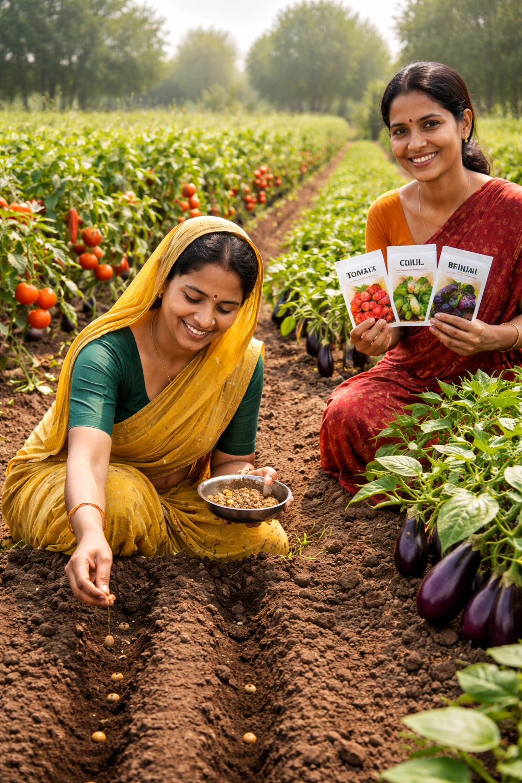 Vegetable Seeds – Tomato, Chilli, Brinjal